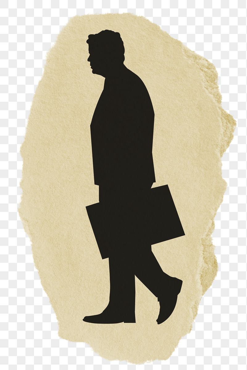 PNG businessman sticker, walking silhouette, | Free PNG - rawpixel
