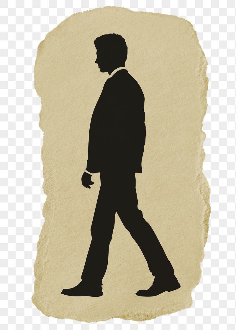 PNG businessman sticker, walking silhouette, | Free PNG - rawpixel