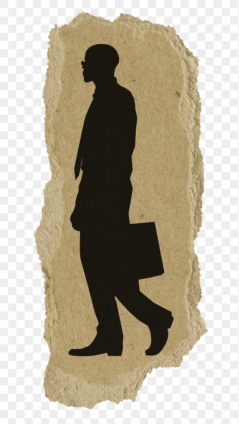 PNG businessman sticker, walking silhouette, | Free PNG - rawpixel