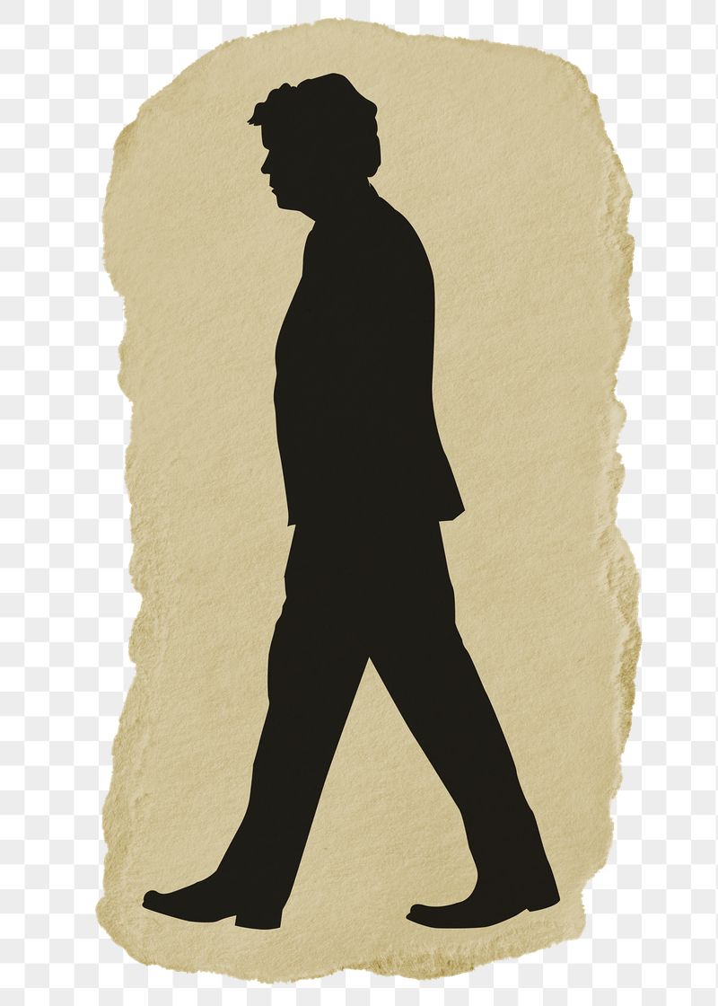 PNG businessman sticker, walking silhouette, | Free PNG - rawpixel