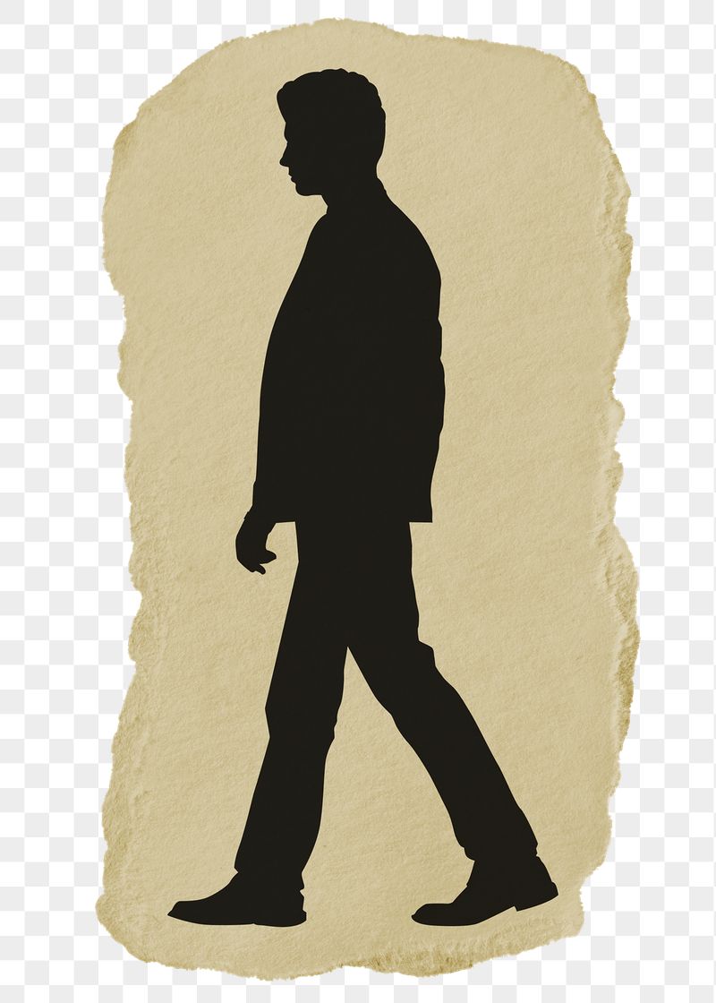 PNG businessman sticker, walking silhouette, | Free PNG - rawpixel
