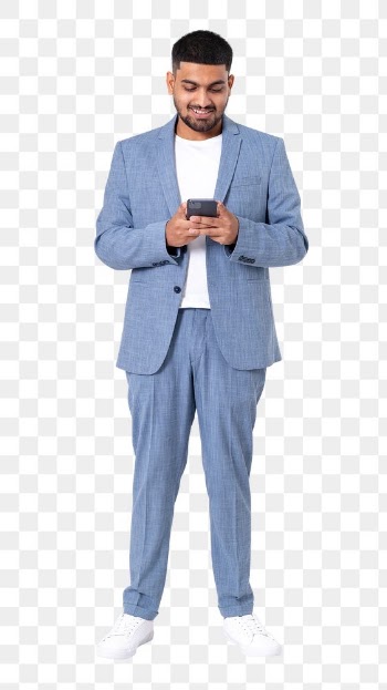 Png Businessman texting mockup on the phone | Free stock illustration | High Resolution graphic