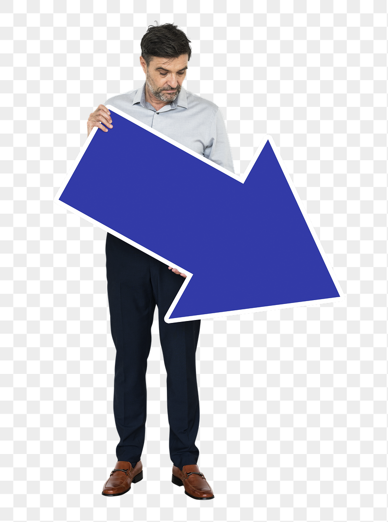 Png Businessman with downward arrow, | Free PNG - rawpixel