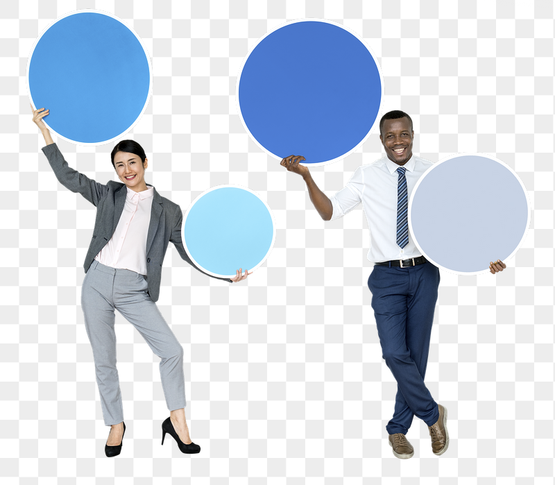 Png Businesspeople blank round signs, | Free PNG - rawpixel