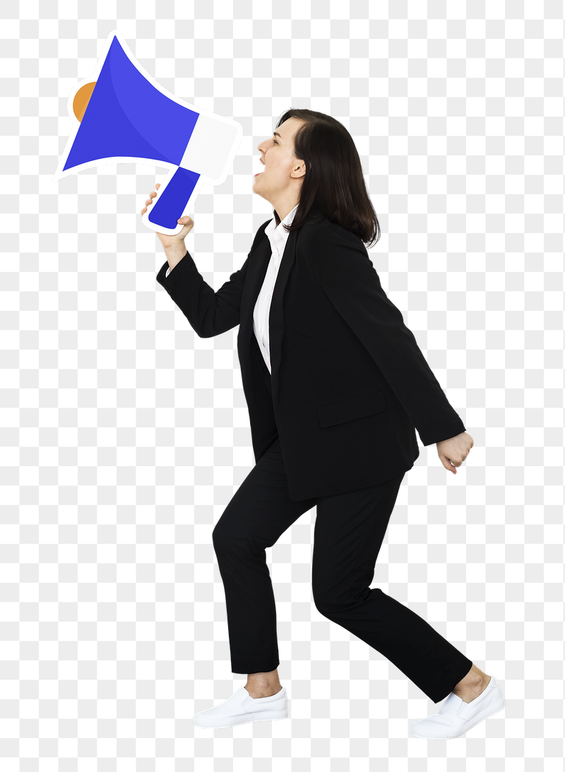 Png Businesswoman shouting through megaphone, | Free PNG - rawpixel
