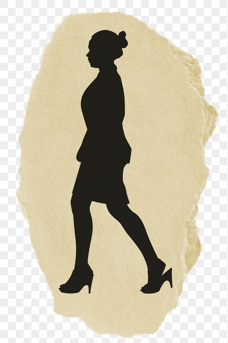 PNG businesswoman sticker, walking silhouette, | Free PNG - rawpixel