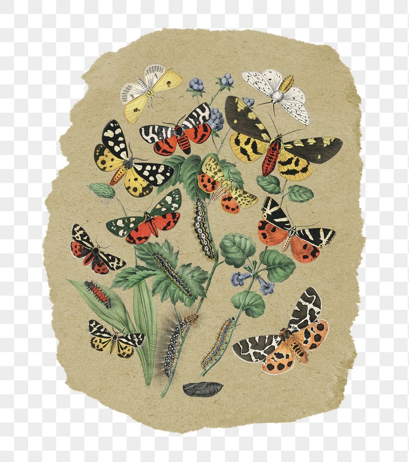 Png butterflies sticker, vintage insect | Free PNG - rawpixel