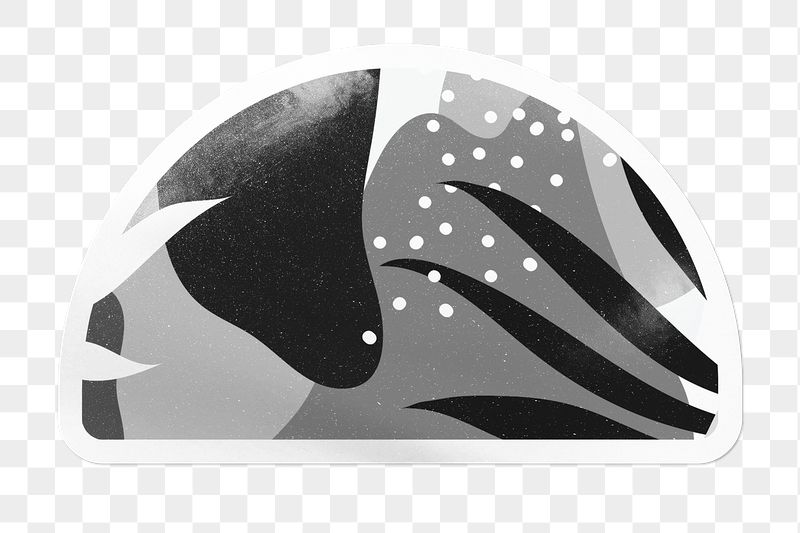 PNG BW Memphis sticker, semicircle | Free PNG - rawpixel