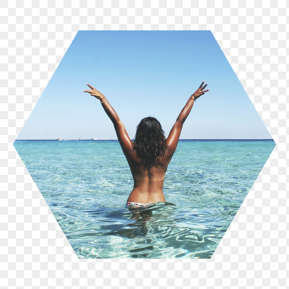 Png carefree woman at the beach | Free PNG - rawpixel