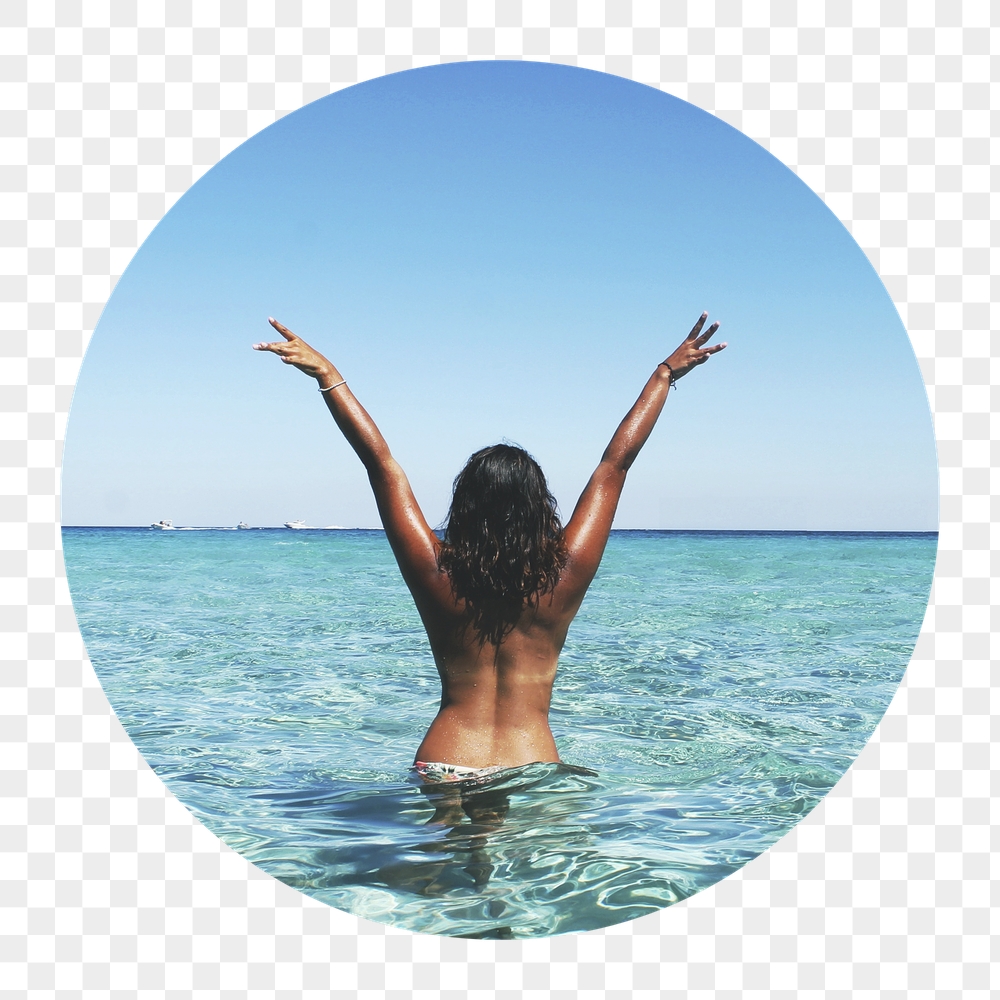 Png carefree woman at the beach | Free PNG - rawpixel