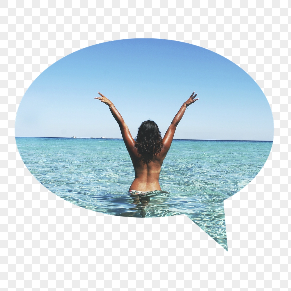 Png carefree woman at the beach | Free PNG - rawpixel