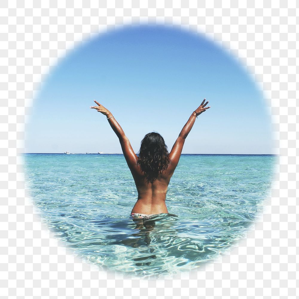 Png carefree woman at the beach | Free PNG - rawpixel