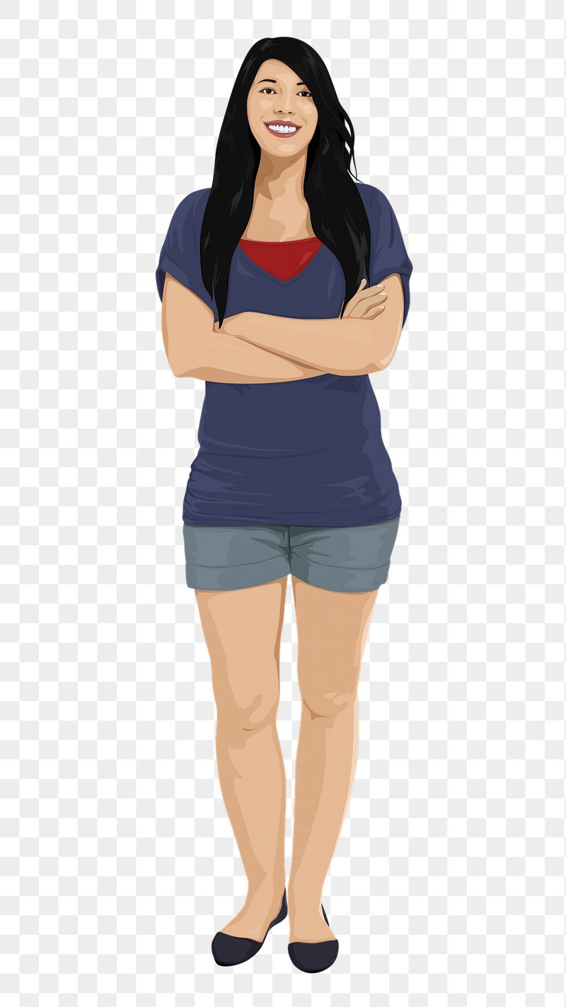 PNG casual woman standing in transparent | Free PNG - rawpixel