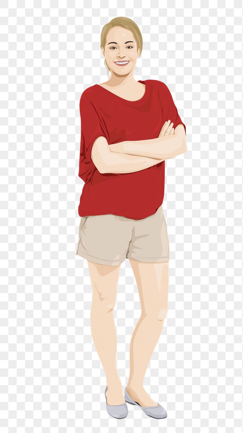 PNG caucasian woman sticker, standing | Free PNG - rawpixel