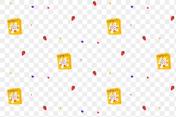 Png cereal strawberry seamless food pattern transparent background