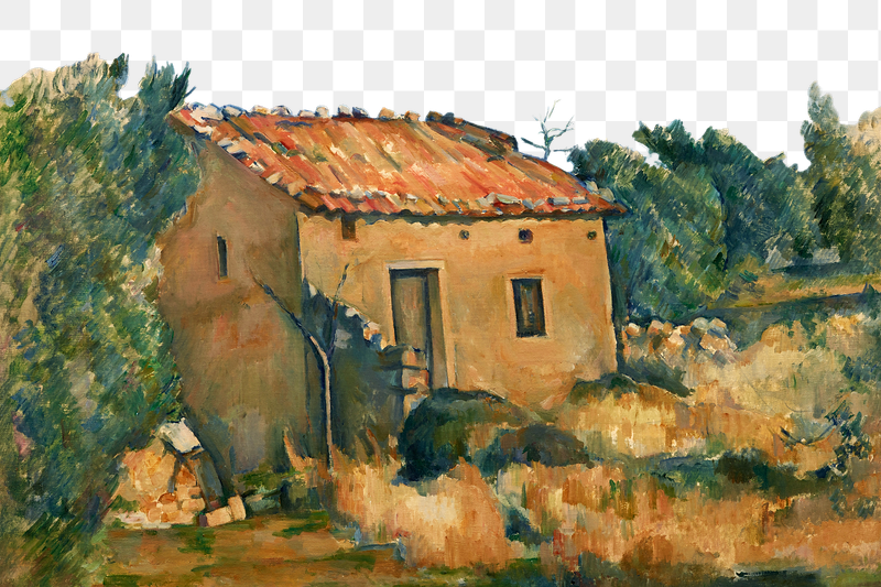 Png Cezanne&rsquo;s Abandoned House border, | Free PNG Illustration - rawpixel