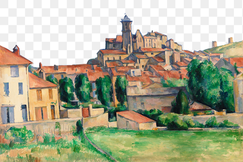 Png Cezanne&rsquo;s Gardanne border, post-impressionist | Free PNG Illustration - rawpixel