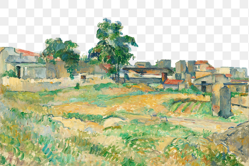 Png Cezanne&rsquo;s Landscape near Paris | Free PNG Illustration - rawpixel