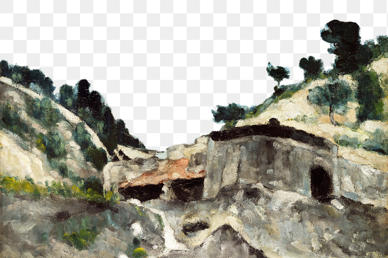 Png Cezanne&rsquo;s Landscape with Water | Free PNG Illustration - rawpixel