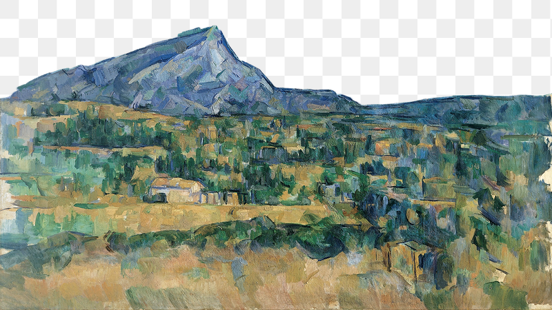 Png Cezanne&rsquo;s Mont Sainte-Victoire border, | Free PNG Illustration - rawpixel