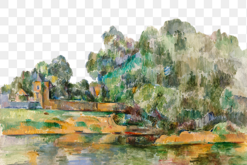  Png Cezanne&rsquo;s Riverbank border, | Free PNG Illustration - rawpixel