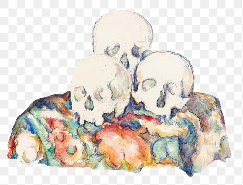 Png Cezanne&rsquo;s Three Skulls sticker, | Free PNG Illustration - rawpixel