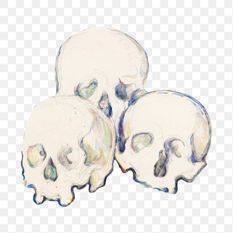 Png Cezanne&rsquo;s Three Skulls sticker, | Free PNG Illustration - rawpixel