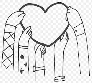 PNG charity doodle hands holding hearts | Free stock illustration | High Resolution graphic