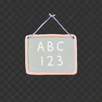 PNG Charming Hand-Painted ABC 123 Chalkboard
