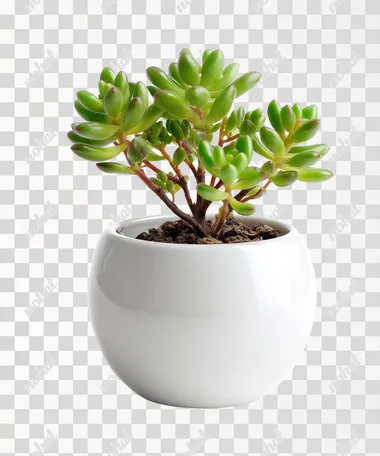 PNG Charming Small Succulent in White Ceramic Planter