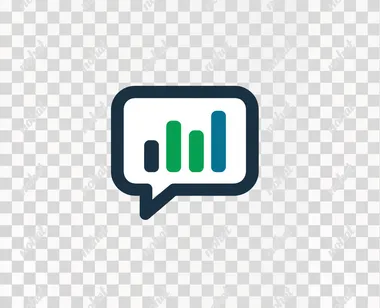 PNG Chat Bubble Icon with Revenue Growth Bars PNG Chat Bubble Icon with Revenue Growth Bars