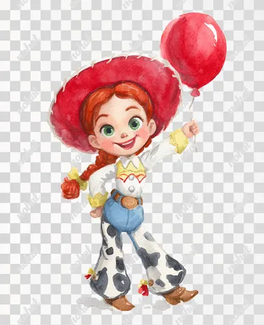 PNG Cheerful Cowgirl Jessie Holding a Balloon PNG Cheerful Cowgirl Jessie Holding a Balloon