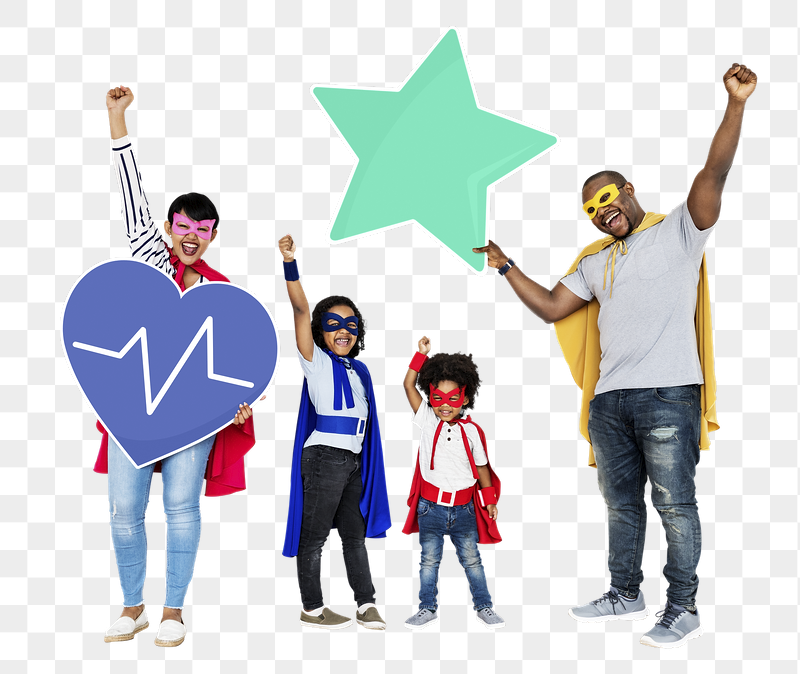 Png Cheerful family wearing superhero | Free PNG - rawpixel