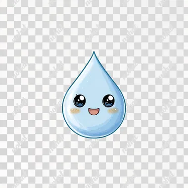 PNG Cheerful Kawaii Water Droplet Character