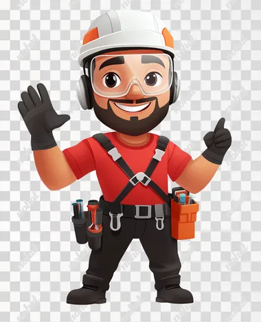 PNG Cheerful Latino safety mascot for Brazilian industrial metal structures