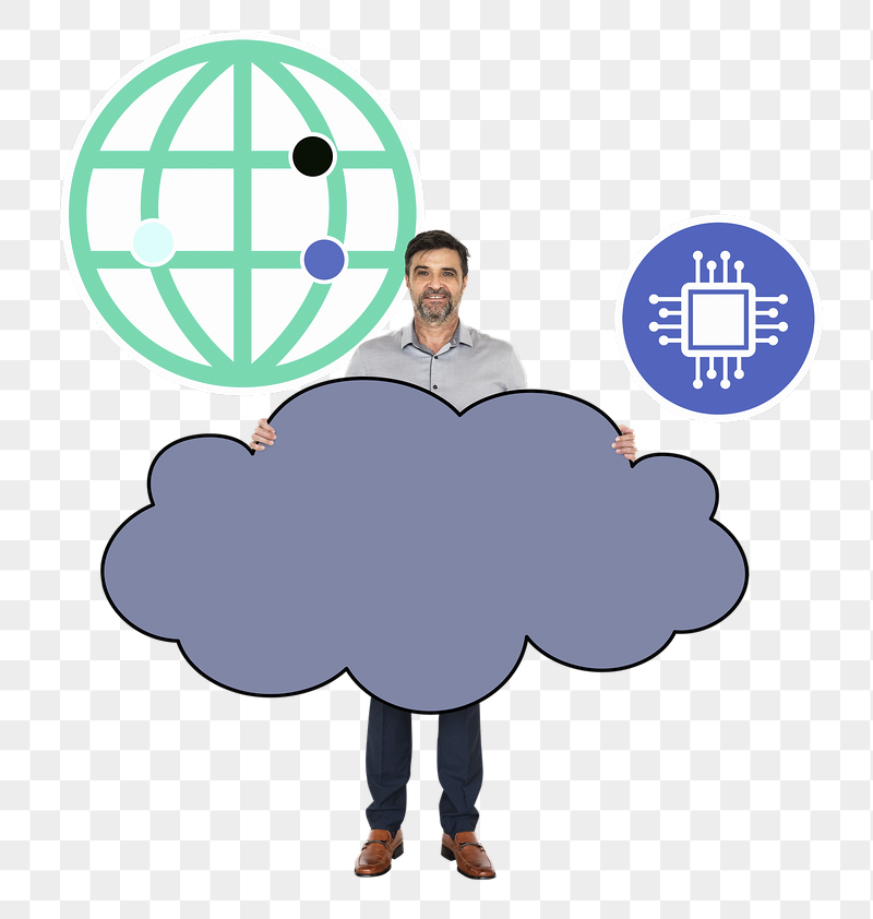 Png Cheerful man showing cloud | Free PNG - rawpixel