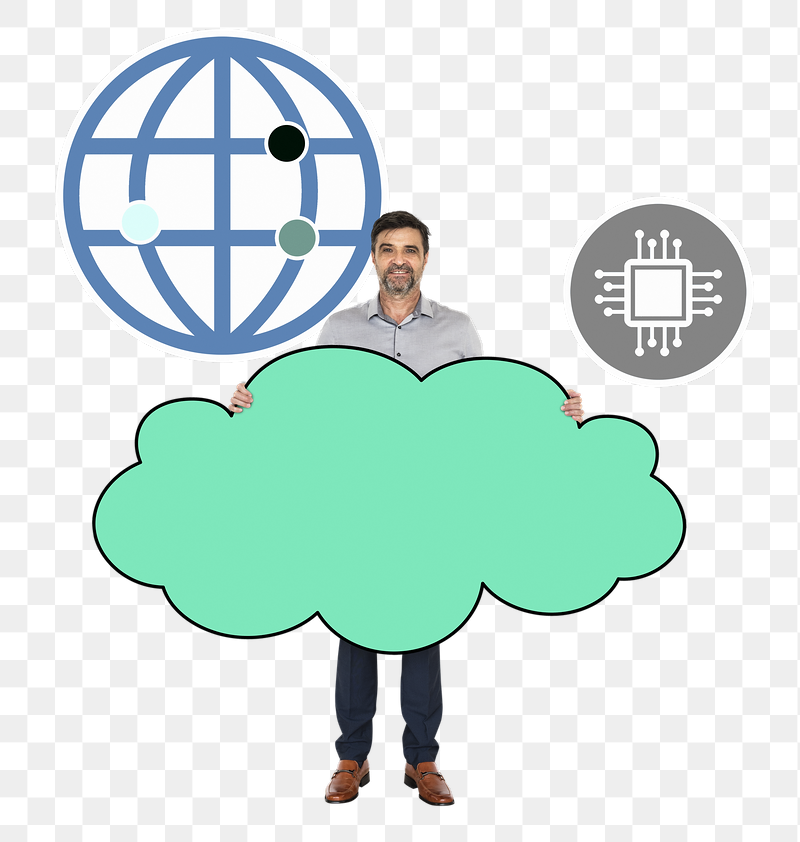 Png Cheerful man showing cloud | Free PNG - rawpixel