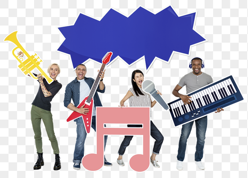 Png Cheerful people holding musical | Free PNG - rawpixel