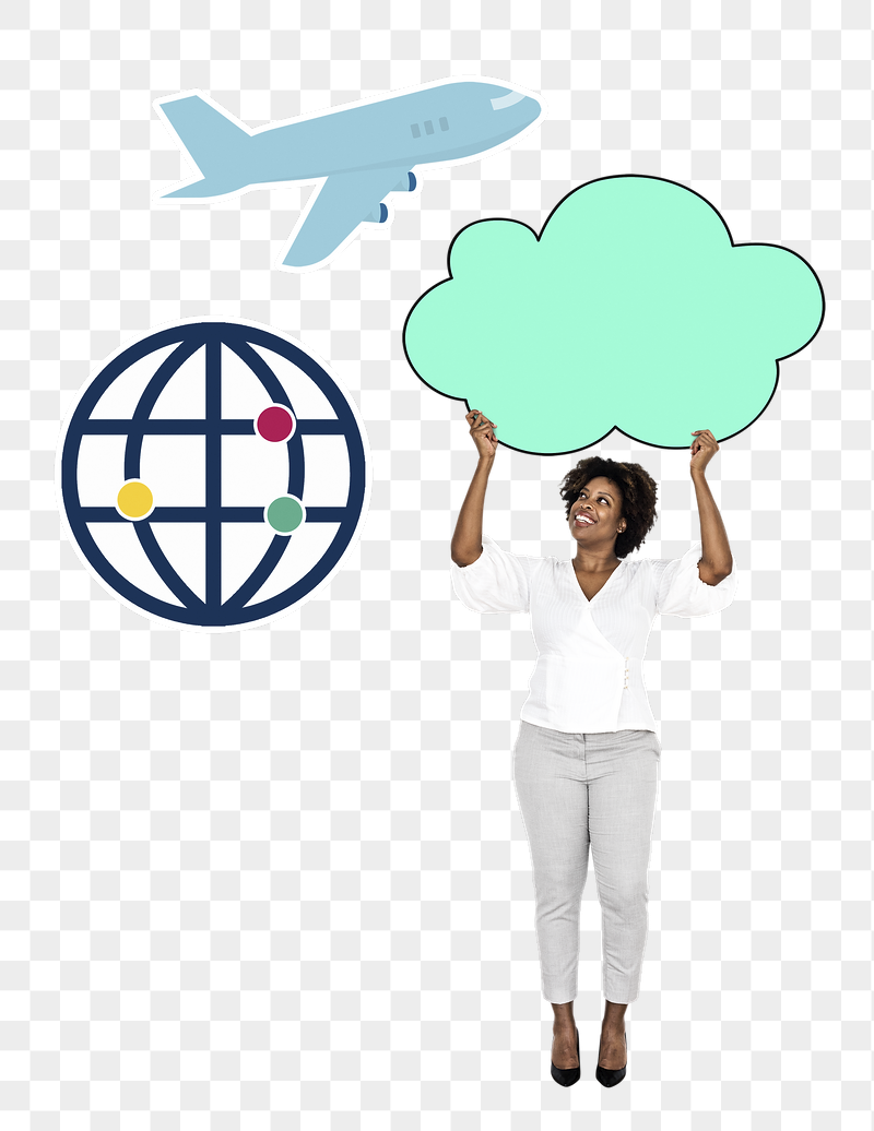 Png Cheerful woman planning for her | Free PNG - rawpixel