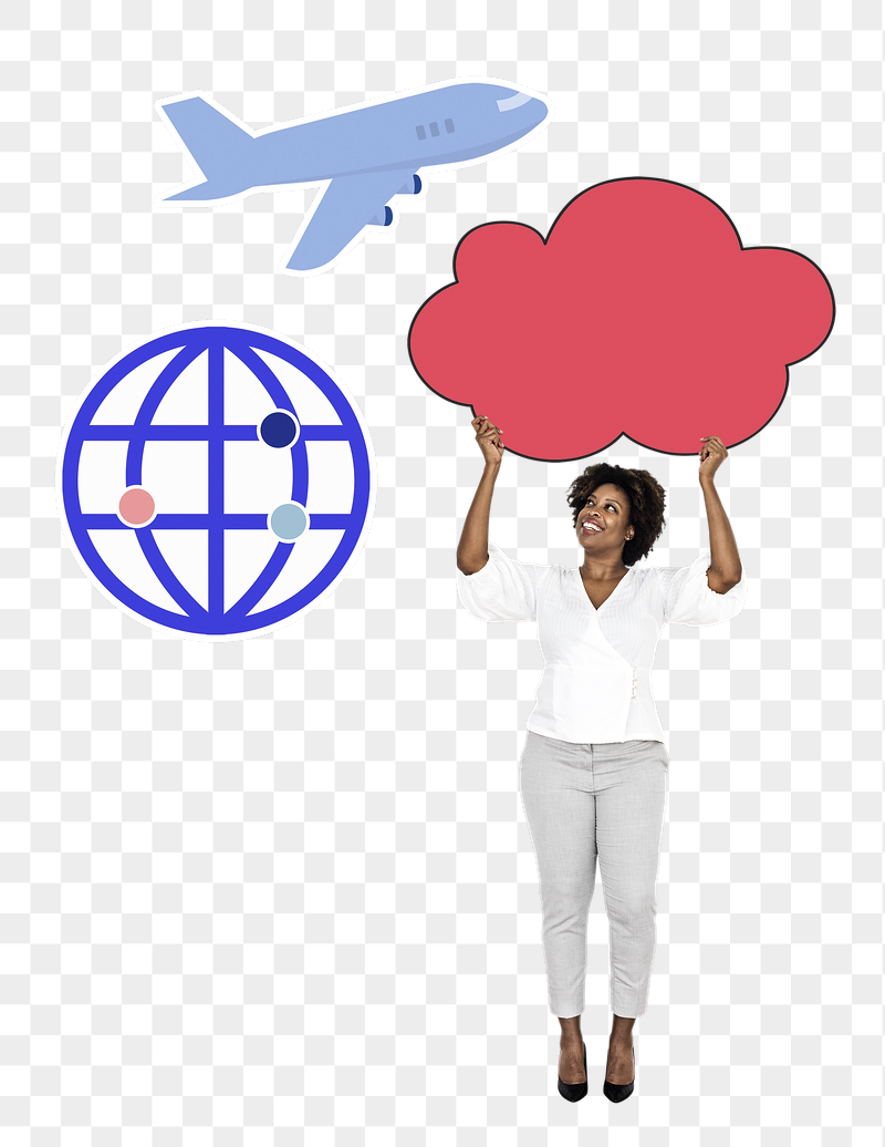 Png Cheerful woman planning for her | Free PNG - rawpixel