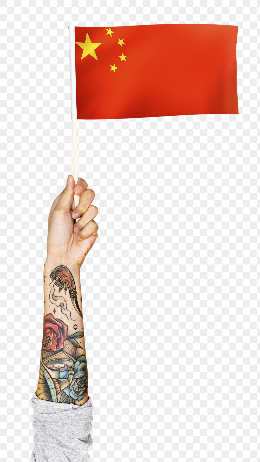Png China's flag in tattooed | Free PNG - rawpixel