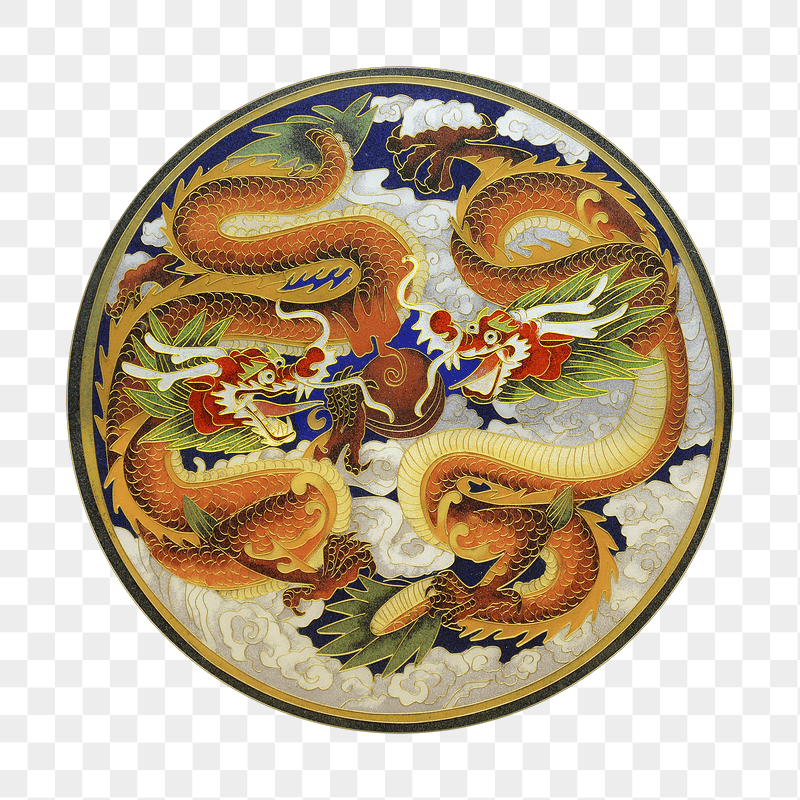 Png Chinese dragon badge sticker, | Free PNG - rawpixel
