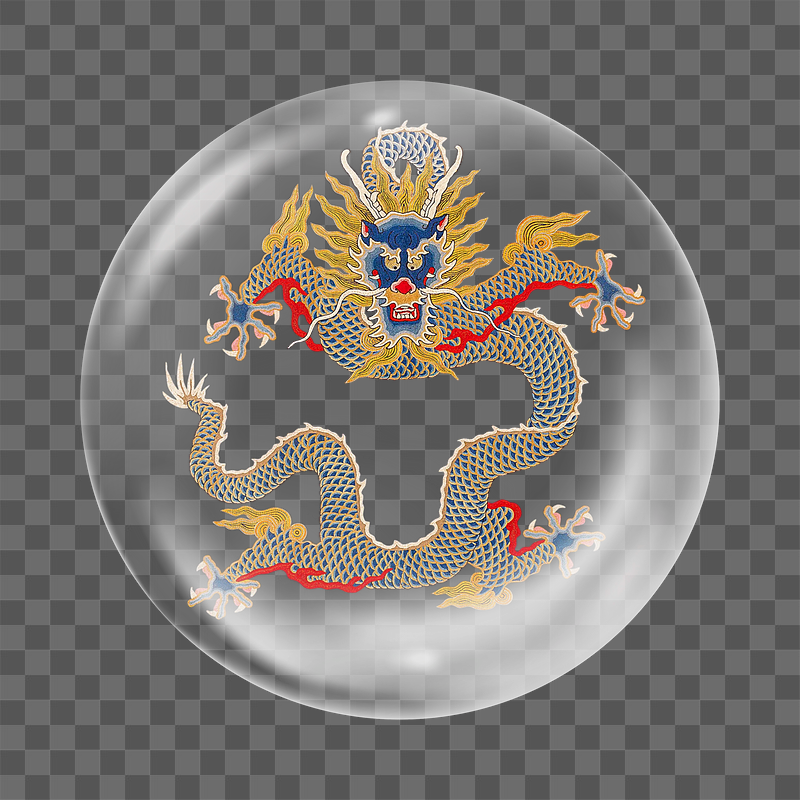 Png Chinese embroidered dragon sticker, | Free PNG - rawpixel