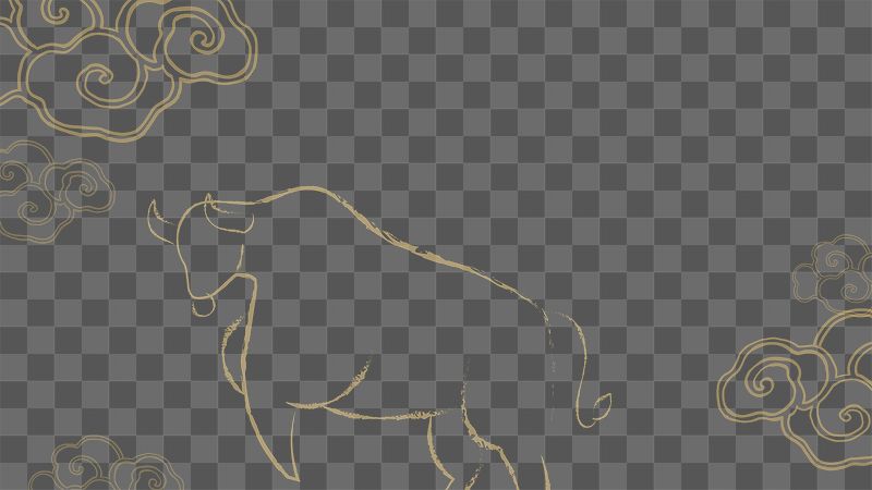 PNG Chinese gold bull border | Free PNG - rawpixel