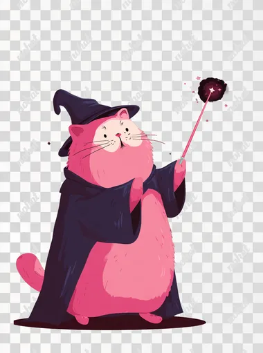 PNG Chubby Cat Mage Casting a Spell PNG Chubby Cat Mage Casting a Spell