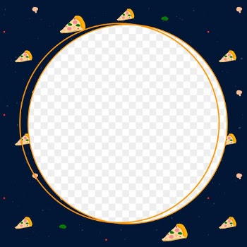 Png circle frame on pizza pattern background