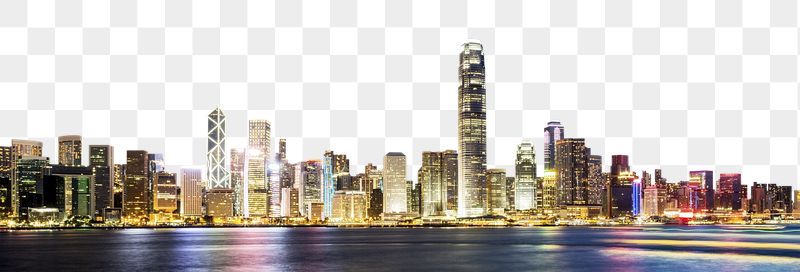 Png cityscape border, Hong Kong, | Free PNG - rawpixel