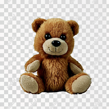 PNG Classic Teddy Bear Plush Toy on White Background