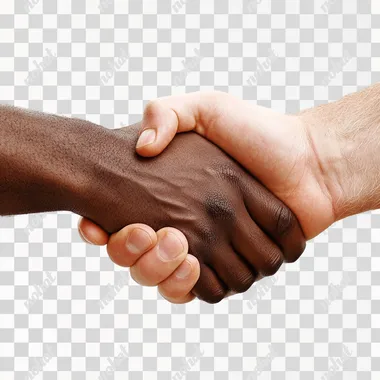 PNG Close-up of Black man and White man shaking hands, business partnership PNG Close-up of Black man and White man shaking hands, business partnership