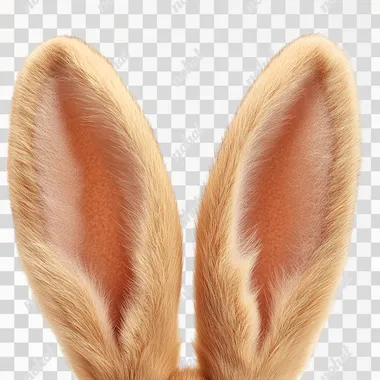 PNG Close-Up of Bushy Rabbit Ears Isolated on White, Natural Habitat Focus